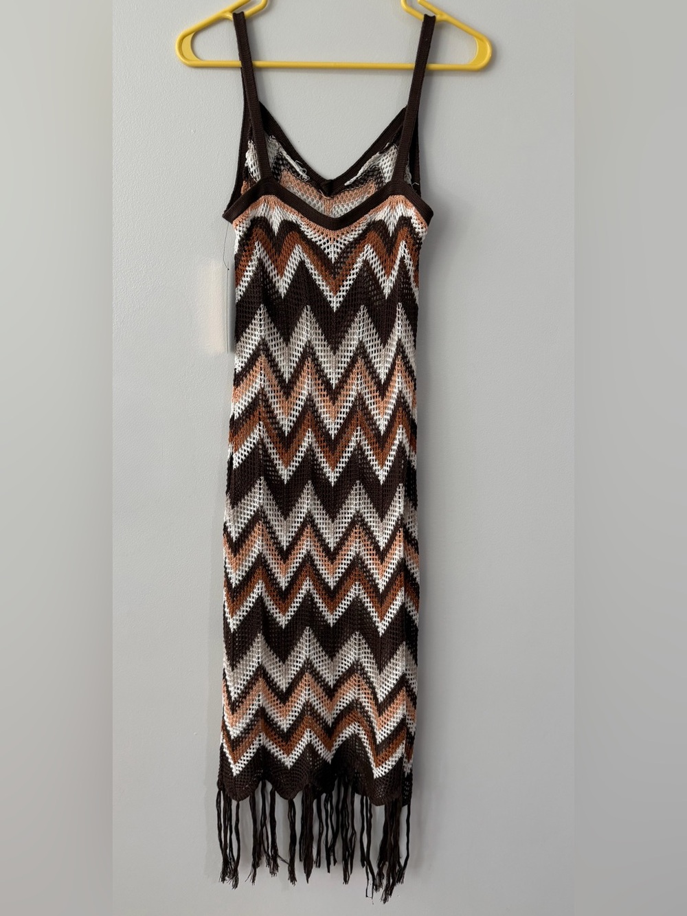 Almost Famous Swim Nwt Almost Famous Brown Crochet Knit Fringe almost-famous-swim-nwt-almost-famous-brown-crochet-knit-fringe